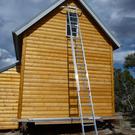 Trim on back of cabin