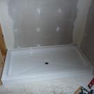 Shower pan installed