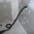 Blowing the cellulose using the smaller hose