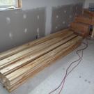 Siding stored in the cabin