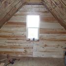 Siding installed on one wall
