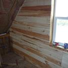 Siding installed on one wall