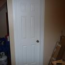 Bathroom door painted and lockset installed
